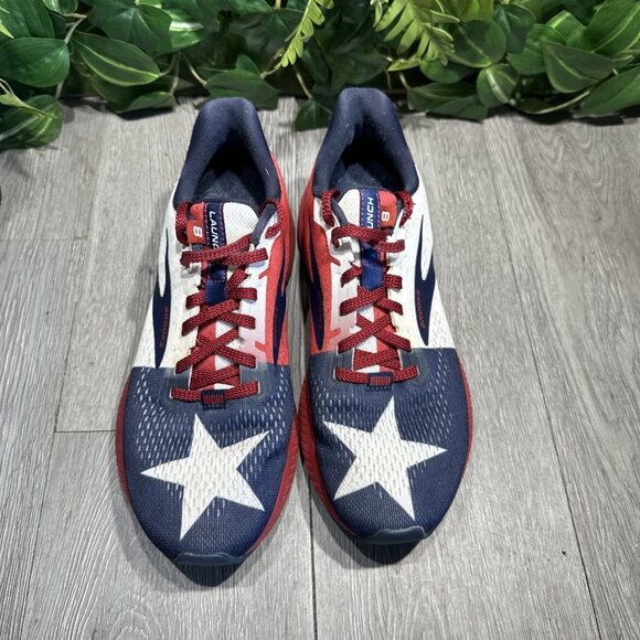 Brooks Launch 8 Shoes Texas Star Flag USA Running Patriotic 1203451B621 Womens 8 - Picture 2 of 10